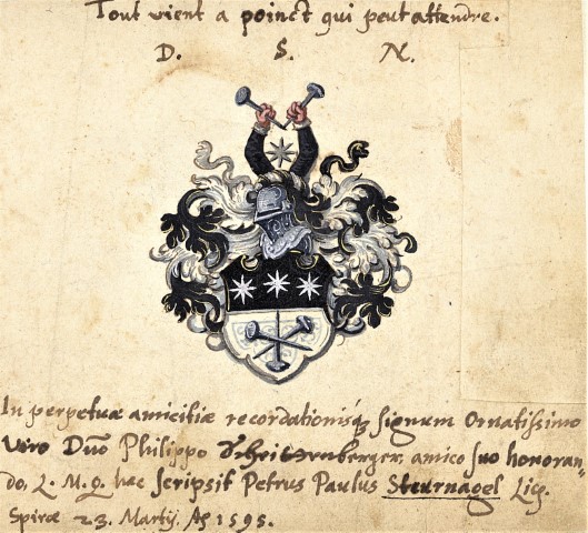 Spruch und Wappen des Peter Paul Steuernagel